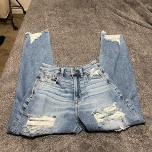 Womens AEO Ripped Mom Jeans